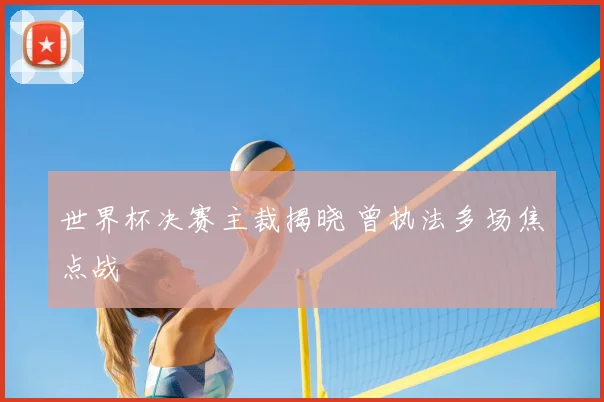 世界杯决赛主裁揭晓 曾执法多场焦点战